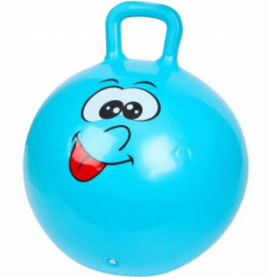 Skoczek z uchwytem – Piłka do skakania niebieska buźka 45 cm