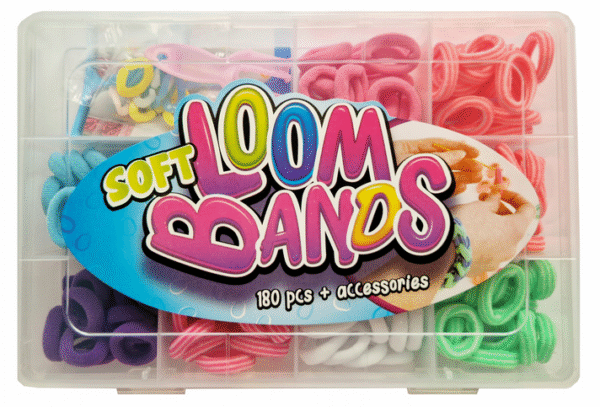 Zestaw miękkich gumek do bransoletek 180 szt. akcesoria, gumki SOFT LOOM BANDS box - obrazek 2