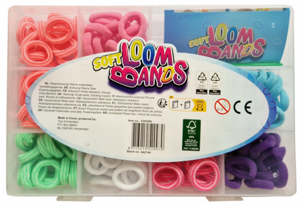 Zestaw miękkich gumek do bransoletek 180 szt. akcesoria, gumki SOFT LOOM BANDS box - obrazek 3