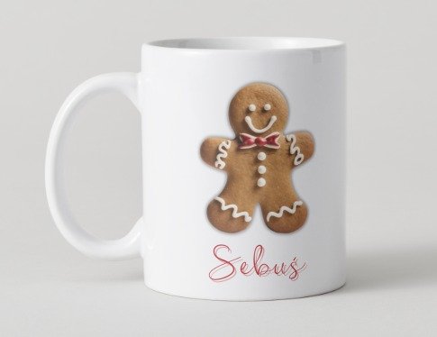 Kubek świąteczny piernikowy ludek ciastek personalizacja 330 ml SuperGlaze - obrazek 2