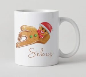 Kubek świąteczny piernikowy ludek ciastek personalizacja 330 ml SuperGlaze