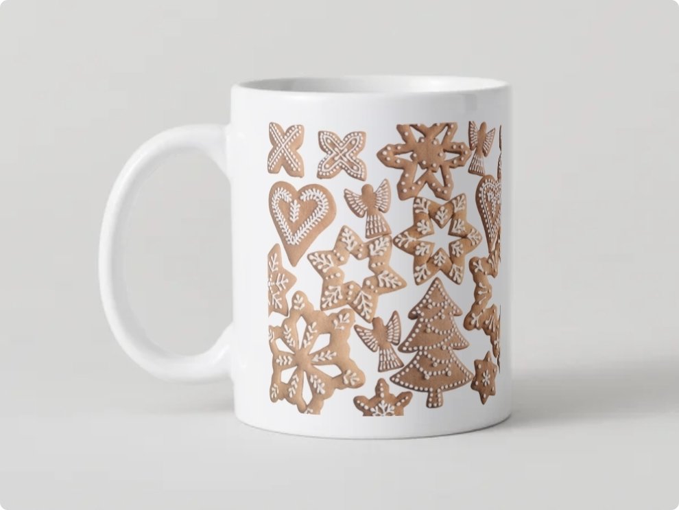 Kubek świąteczny piernikowy ludek ciastek personalizacja 330 ml SuperGlaze - obrazek 4